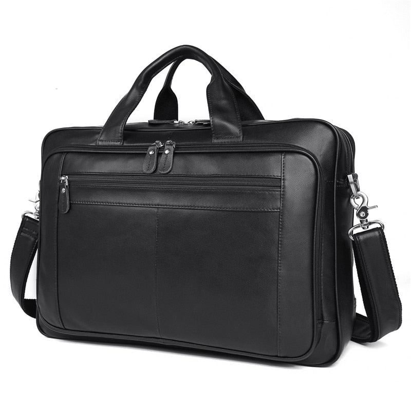 Maletín ejecutivo grande de cuero genuino para hombre, bolsa de mensajero para viaje de negocios, marrón, negro, café,