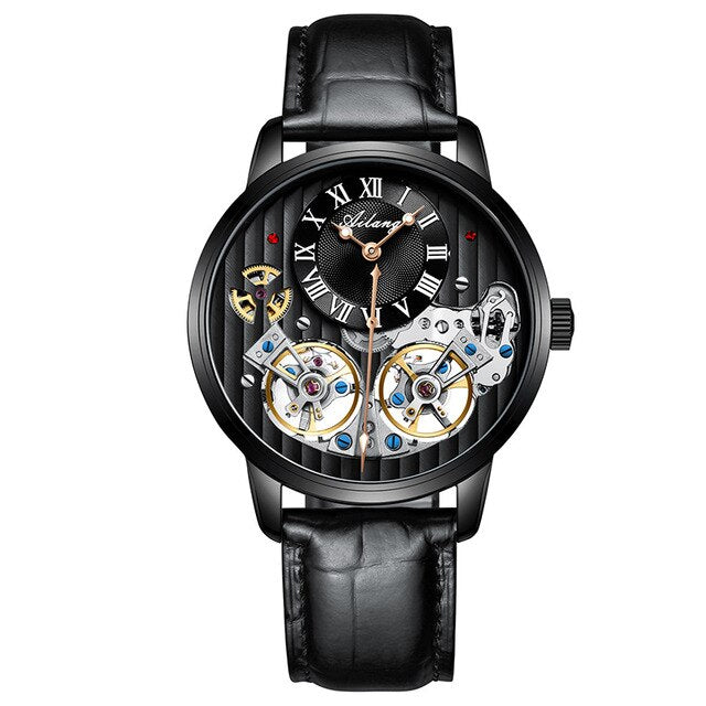 AILANG de calidad AAA con Doble Tourbillon! 💎 Este impresionante reloj suizo de alta gama te ofrece una experiencia única en precisión y estilo. Este reloj es la combinación perfecta de artesanía y lujo. ¡Lleva tu estilo al siguiente nivel con AILANG! 💼🎩