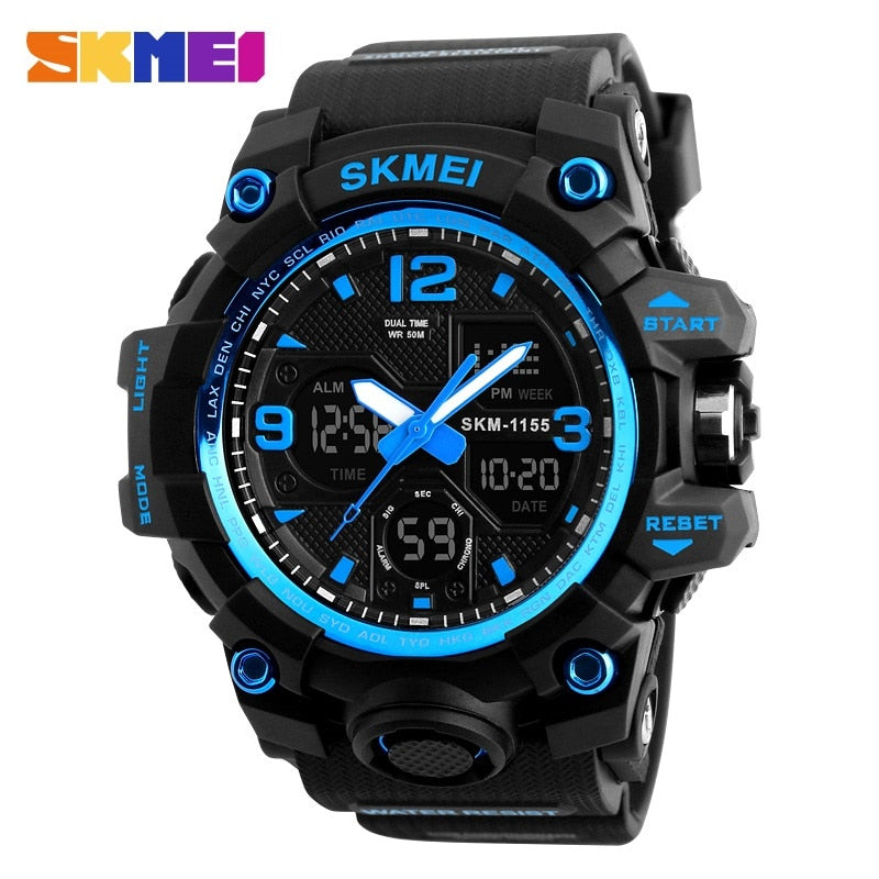 SKMEI - Relojes digitales deportivos para hombres, a la moda, resistentes al agua y a los golpes. Relojes de pulsera electrónicos militares para hombres. ⌚💦💥