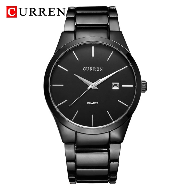CURREN ⌚️💼  Reloj de lujo para hombre con correa de acero delgada y resistente al agua. 💼⌚️