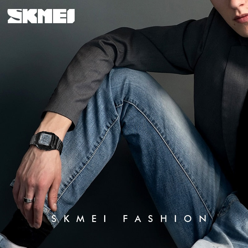 SKMEI Reloj electrónico SKMEI para deportes militares, de lujo y resistente al agua. Reloj digital LED para hombres, marca top. ¡Relogio Masculino perfecto para tus aventuras! ⌚💧🏃‍♂️🏄‍♂️