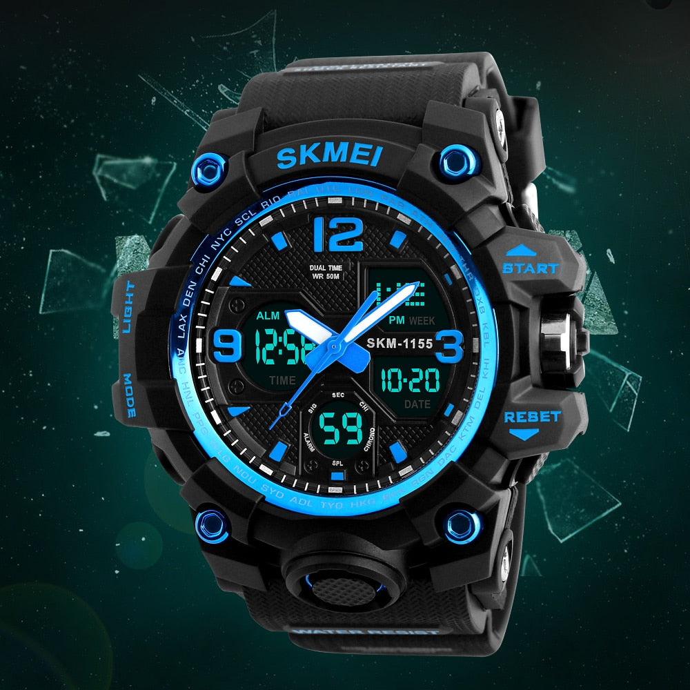 SKMEI - Relojes digitales deportivos para hombres, a la moda, resistentes al agua y a los golpes. Relojes de pulsera electrónicos militares para hombres. ⌚💦💥