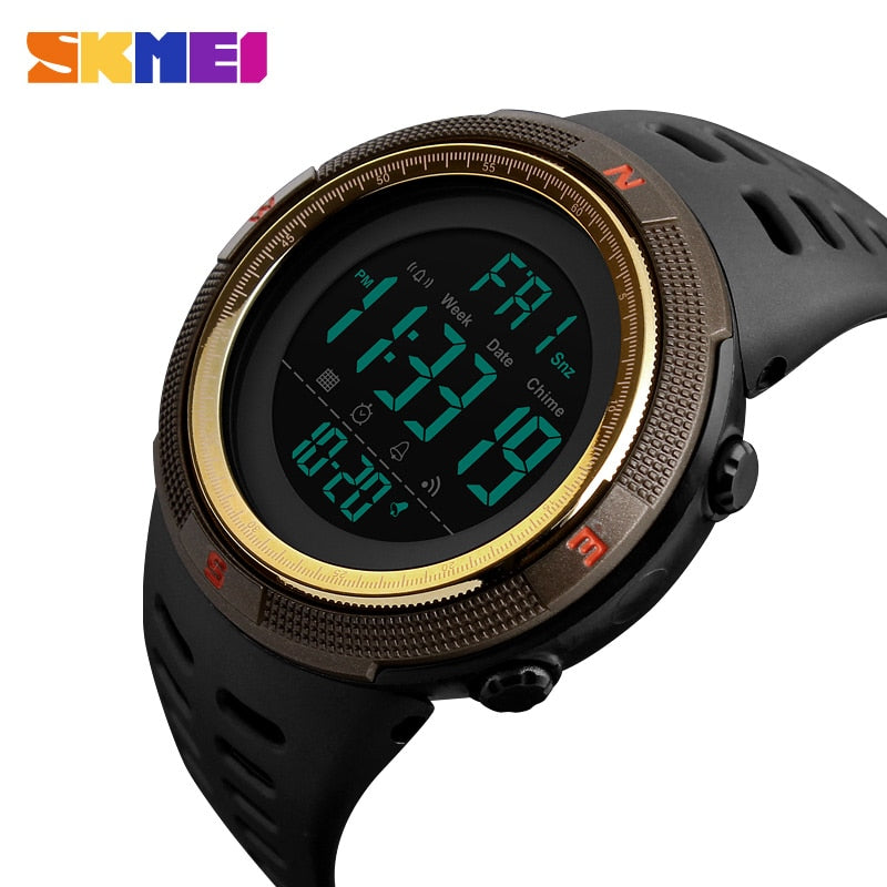 SKMEI Reloj deportivo para hombres de la marca SKMEI, con estilo de moda, funciones de cronómetro y cuenta regresiva, resistente al agua con pantalla LED digital. , ideal para actividades deportivas. Relogio Masculino. 🕰️🏃💧👨