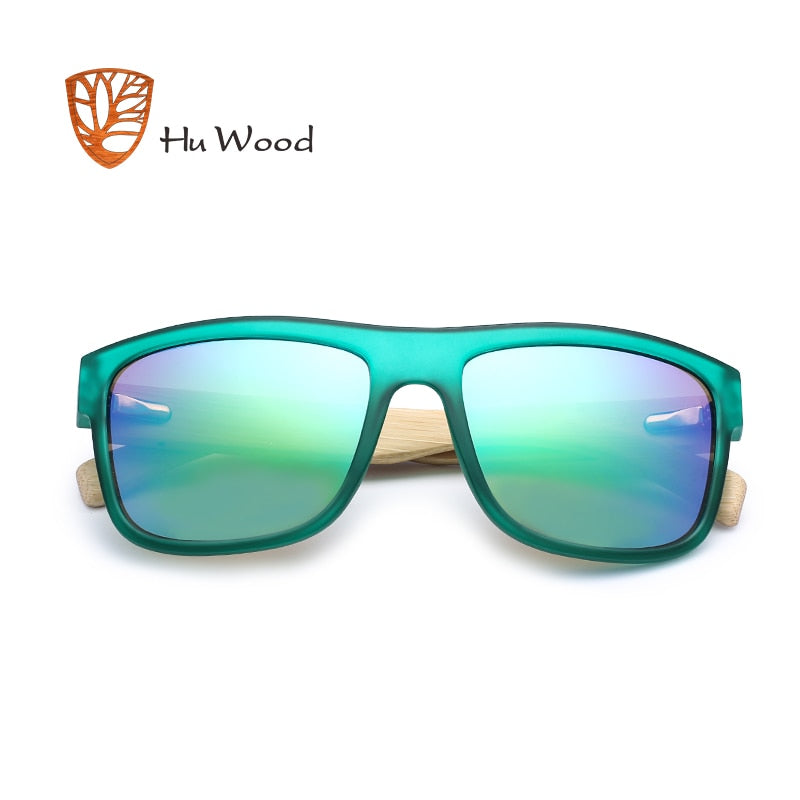 HU WOOD-gafas de sol con degradado de mar para hombre, lentes de bambú rojo, UV400, GR8010, 2017