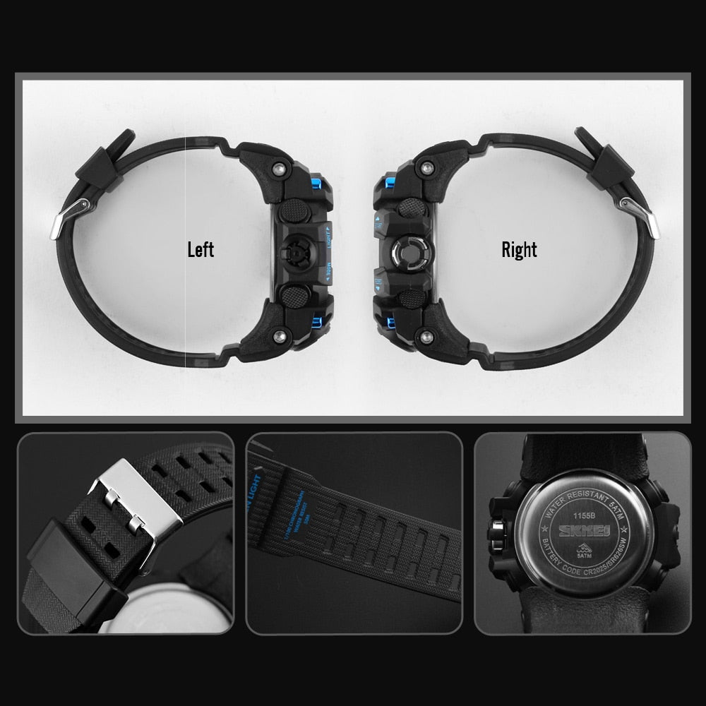 SKMEI - Relojes digitales deportivos para hombres, a la moda, resistentes al agua y a los golpes. Relojes de pulsera electrónicos militares para hombres. ⌚💦💥