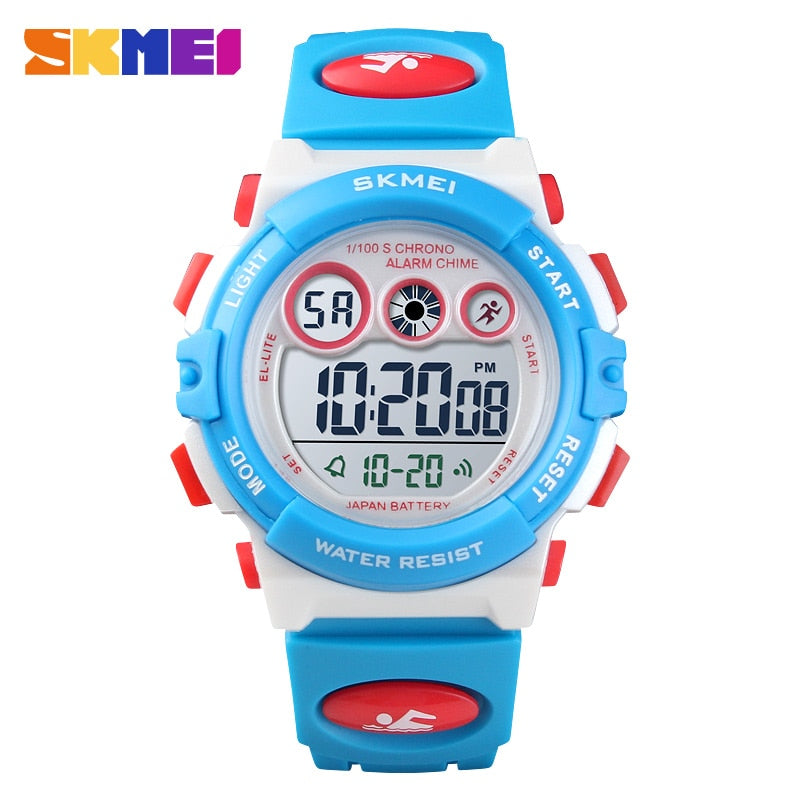 SKMEI Reloj deportivo para niños de la marca SKMEI, resistente al agua y con pantalla LED digital. Un lujoso reloj electrónico para niños y niñas, ideal como regalo. ⌚💦🎁