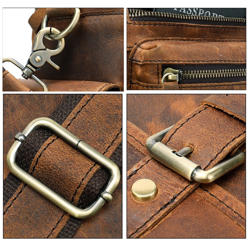 Mva-maletn De Cuero Genuino Para Hombre Bolsa De Mensajero Para Ordenador Porttil De O