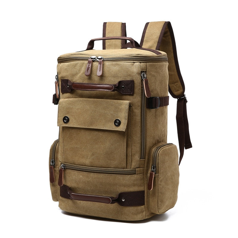 WEIXIER Mochila para hombres 🎒 Mochila vintage de lona para la escuela 🎒 Bolsas de viaje para hombres 🧳 Mochila de gran capacidad para laptop 🎒 Bolsa de alta calidad ✨👜