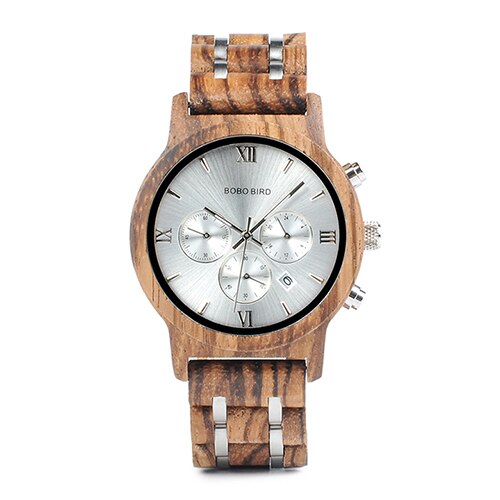 BOBO BIRD-Reloj de madera para hombre y mujer