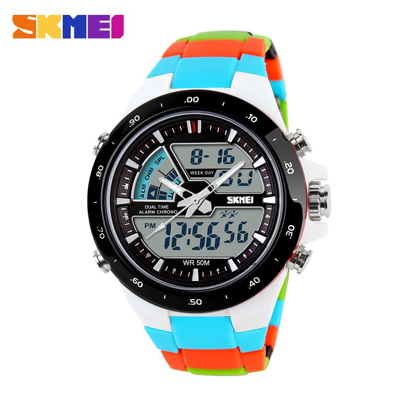 SKMEI Reloj deportivo SKMEI para hombres, resistente al agua hasta 5ATM, con pantalla digital y funciones multifuncionales. Ideal para actividades deportivas y de moda masculina.