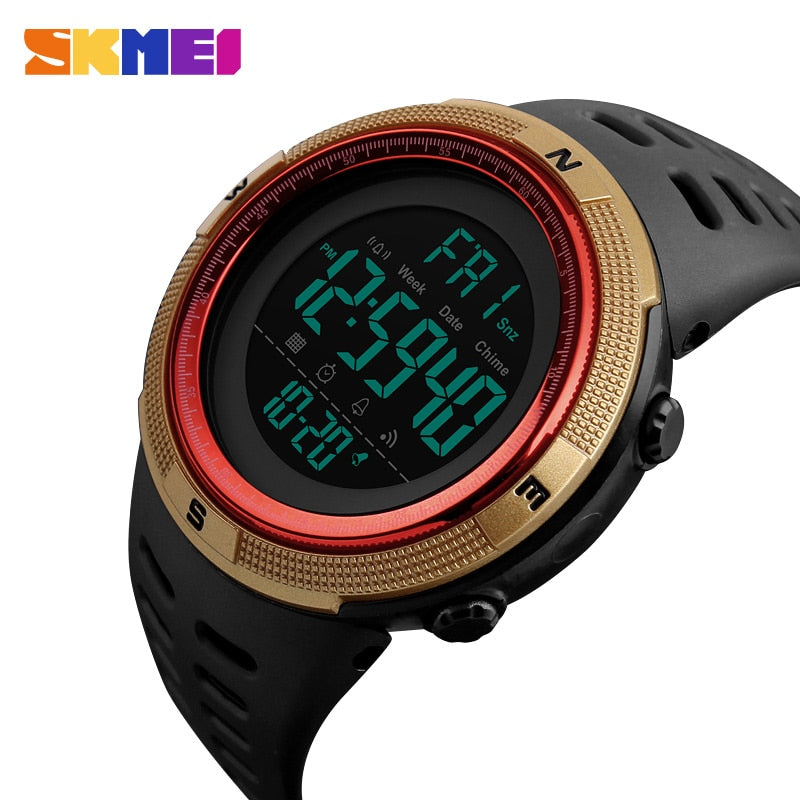 SKMEI Reloj deportivo para hombres de la marca SKMEI, con estilo de moda, funciones de cronómetro y cuenta regresiva, resistente al agua con pantalla LED digital. , ideal para actividades deportivas. Relogio Masculino. 🕰️🏃💧👨