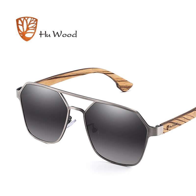 Hu Wood-gafas de sol polarizadas para hombre, lentes rojas hechas a mano, de marca a la moda, geniales, UV400, de alta calidad, con estuche, GR8039