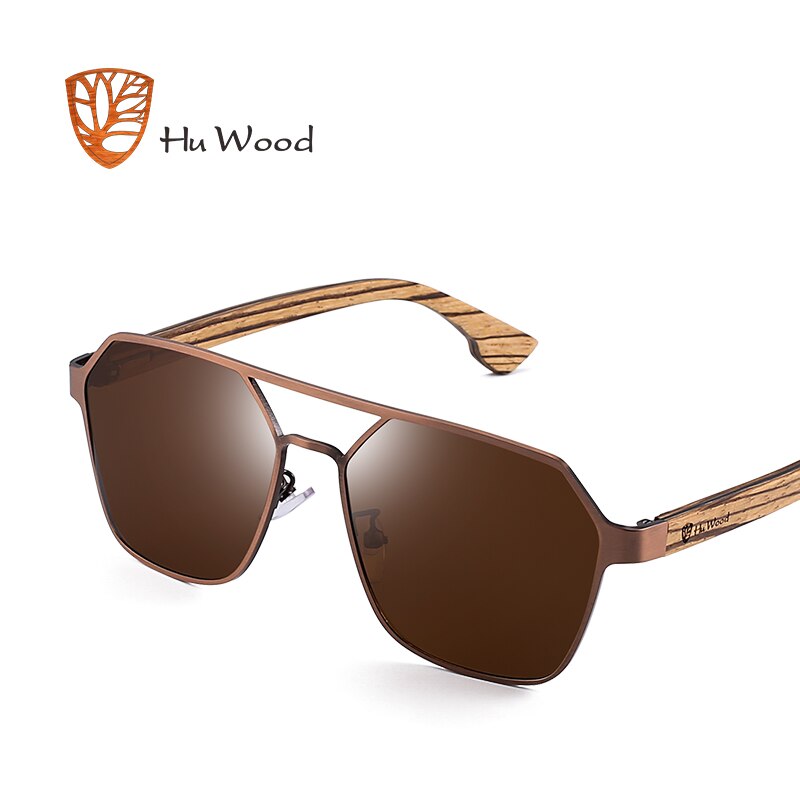 Hu Wood-gafas de sol polarizadas para hombre, lentes rojas hechas a mano, de marca a la moda, geniales, UV400, de alta calidad, con estuche, GR8039