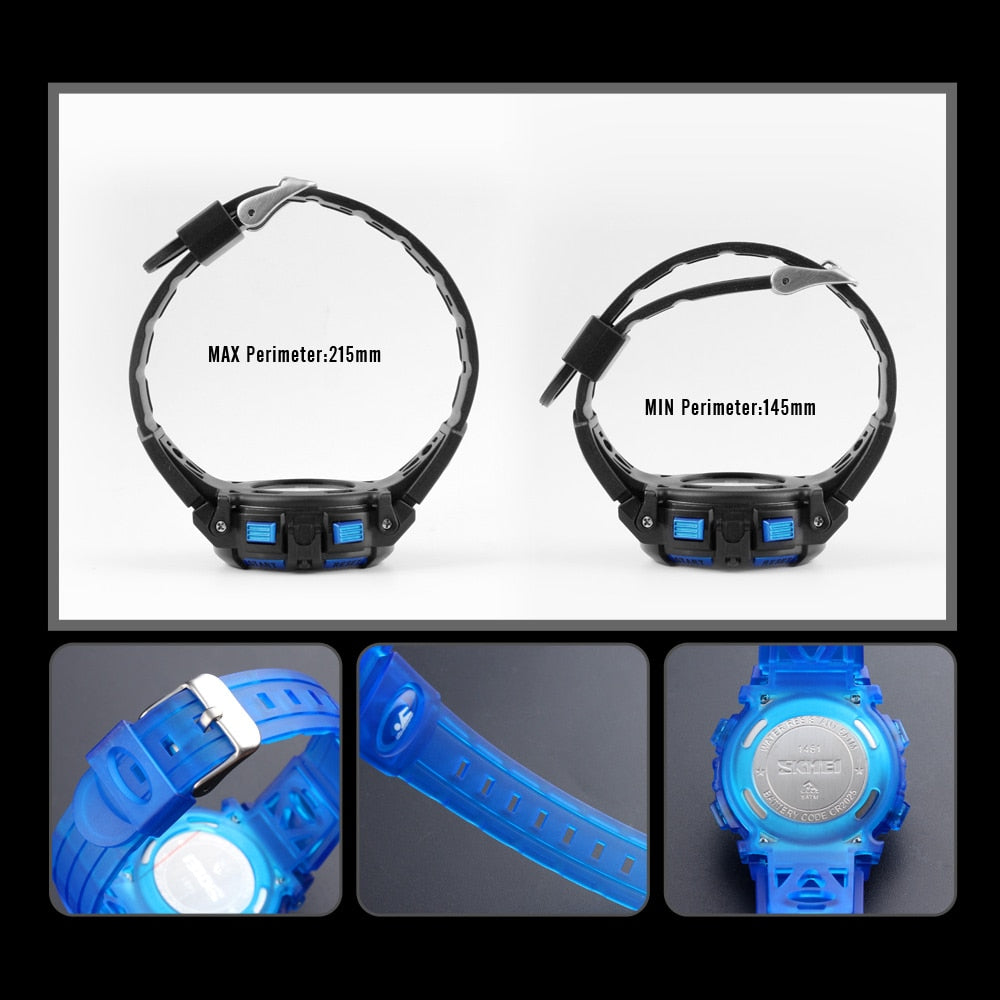 SKMEI Reloj deportivo para niños de la marca SKMEI, resistente al agua y con pantalla LED digital. Un lujoso reloj electrónico para niños y niñas, ideal como regalo. ⌚💦🎁