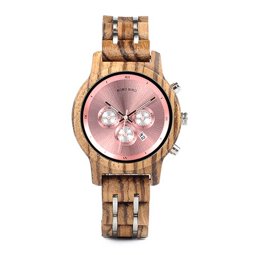 BOBO BIRD-Reloj de madera para hombre y mujer