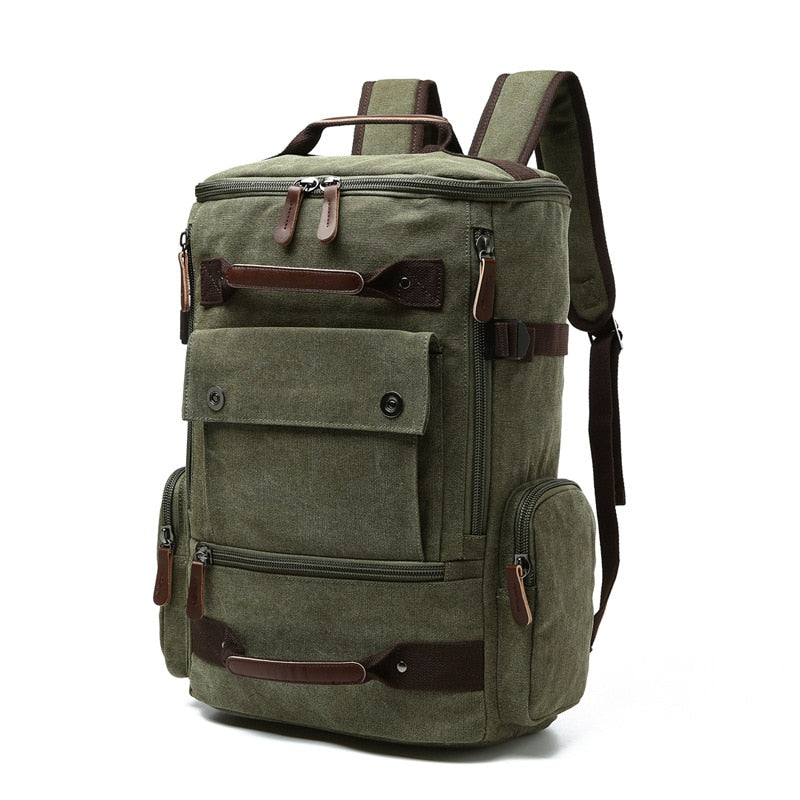 WEIXIER Mochila para hombres 🎒 Mochila vintage de lona para la escuela 🎒 Bolsas de viaje para hombres 🧳 Mochila de gran capacidad para laptop 🎒 Bolsa de alta calidad ✨👜