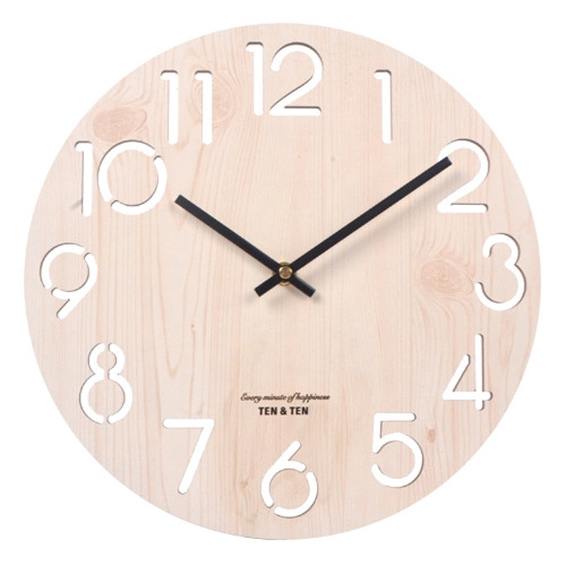 Wooden 3D Wall Clock  Colección ¡Descubre el encanto del "Reloj de Pared de Madera "!estilo nórdico y contemporáneo! ⏰🏠