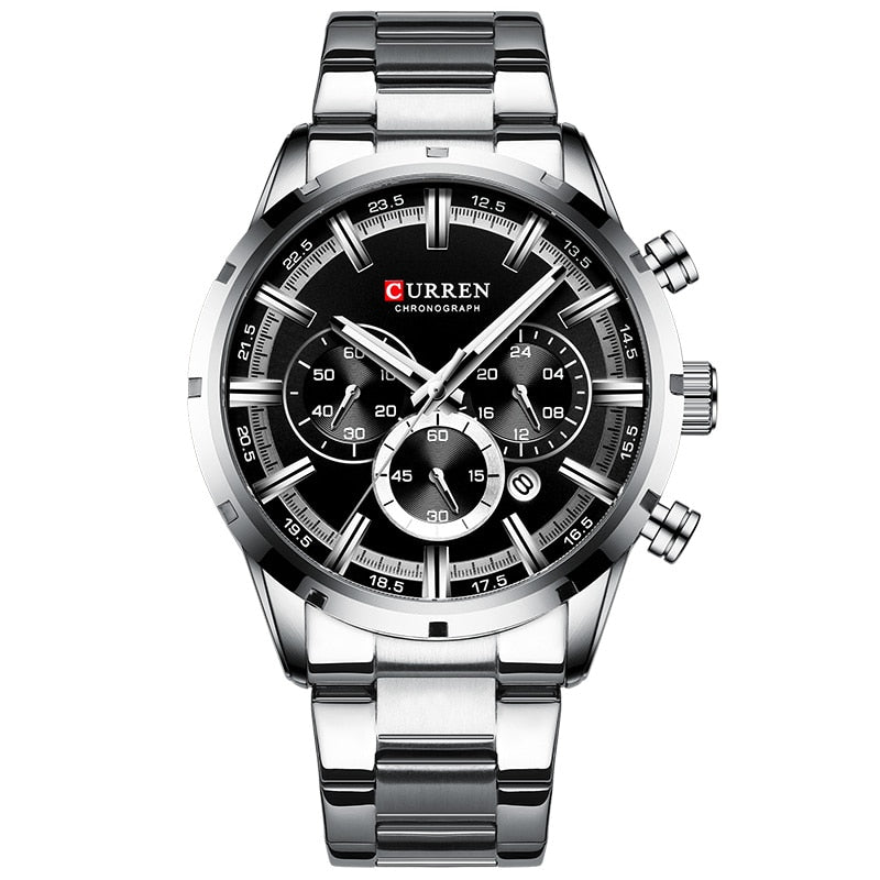 ⌚️ CURREN – Reloj CURREN para hombre, deportivo y elegante 💪💼. Movimiento de cuarzo, correa de acero inoxidable. Resistente al agua 💦 y con cronógrafo ⏱️. ¡Un complemento masculino imprescindible! 👔👨‍💼