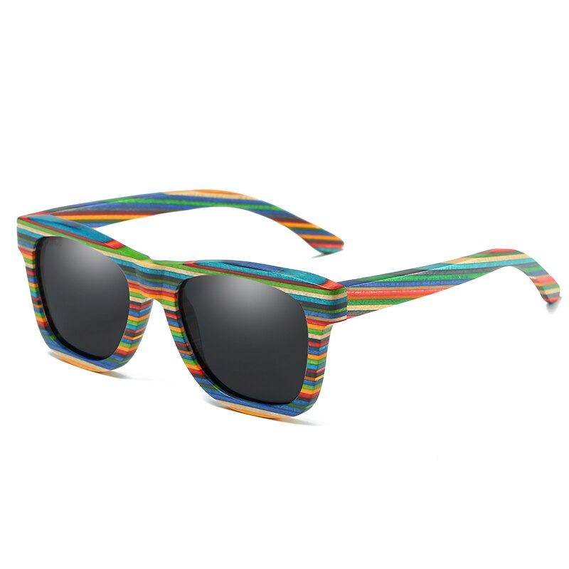 GM-Gafas de sol polarizadas hechas a mano con montura colorida de madera, lentes reflectantes de bambú, unisex