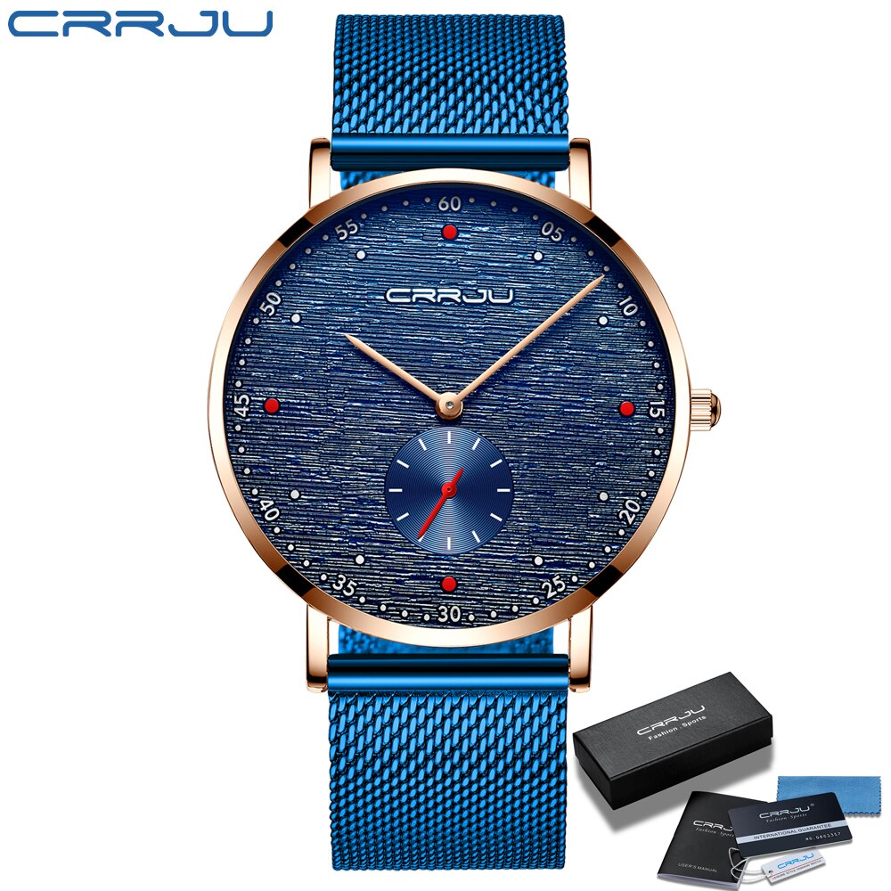 CRRJU - Reloj deportivo de cuarzo para hombre ⌚️⚽️💪💧. Cronógrafo de pulsera de lujo, a la moda y resistente al agua 💦🔥. ¡Nuevo en el mercado! 🆕🎉CON CAJA IdeAL reGALOS
