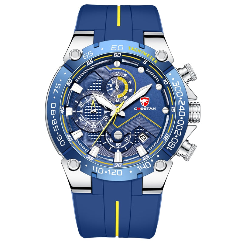 CHEETAH-Lujoso reloj de pulsera con estilo deportivo para hombre hecho con cuarzo resistente al agua, con caja elegante de regalo, ideal para regalo.