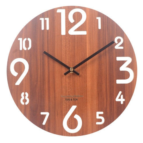 Wooden 3D Wall Clock  Colección ¡Descubre el encanto del "Reloj de Pared de Madera "!estilo nórdico y contemporáneo! ⏰🏠
