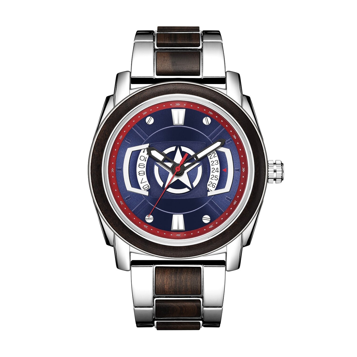Reloj de pulsera de madera de sándalo para hombre, cronógrafo de cuarzo con calendario y fecha, correa de madera Real completa, multifunción