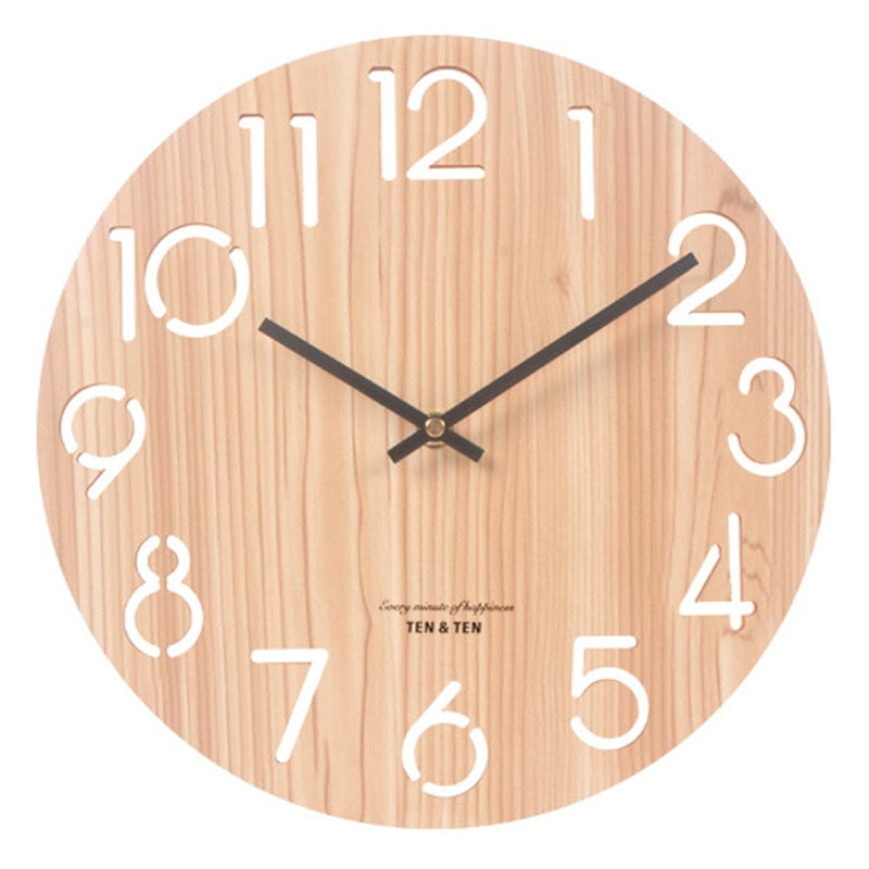 Wooden 3D Wall Clock  Colección ¡Descubre el encanto del "Reloj de Pared de Madera "!estilo nórdico y contemporáneo! ⏰🏠