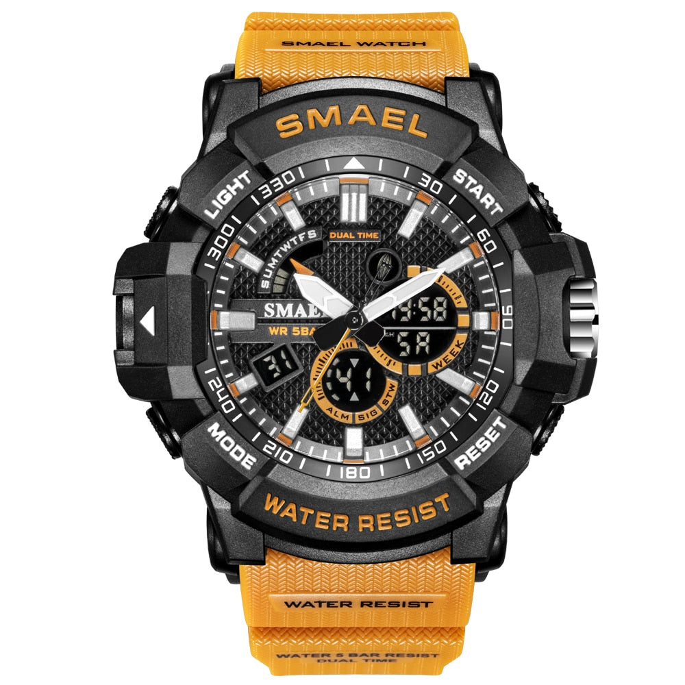 Reloj deportivo militar para hombre cronmetro de camuflaje despertador LED resistente al agua hasta 50m