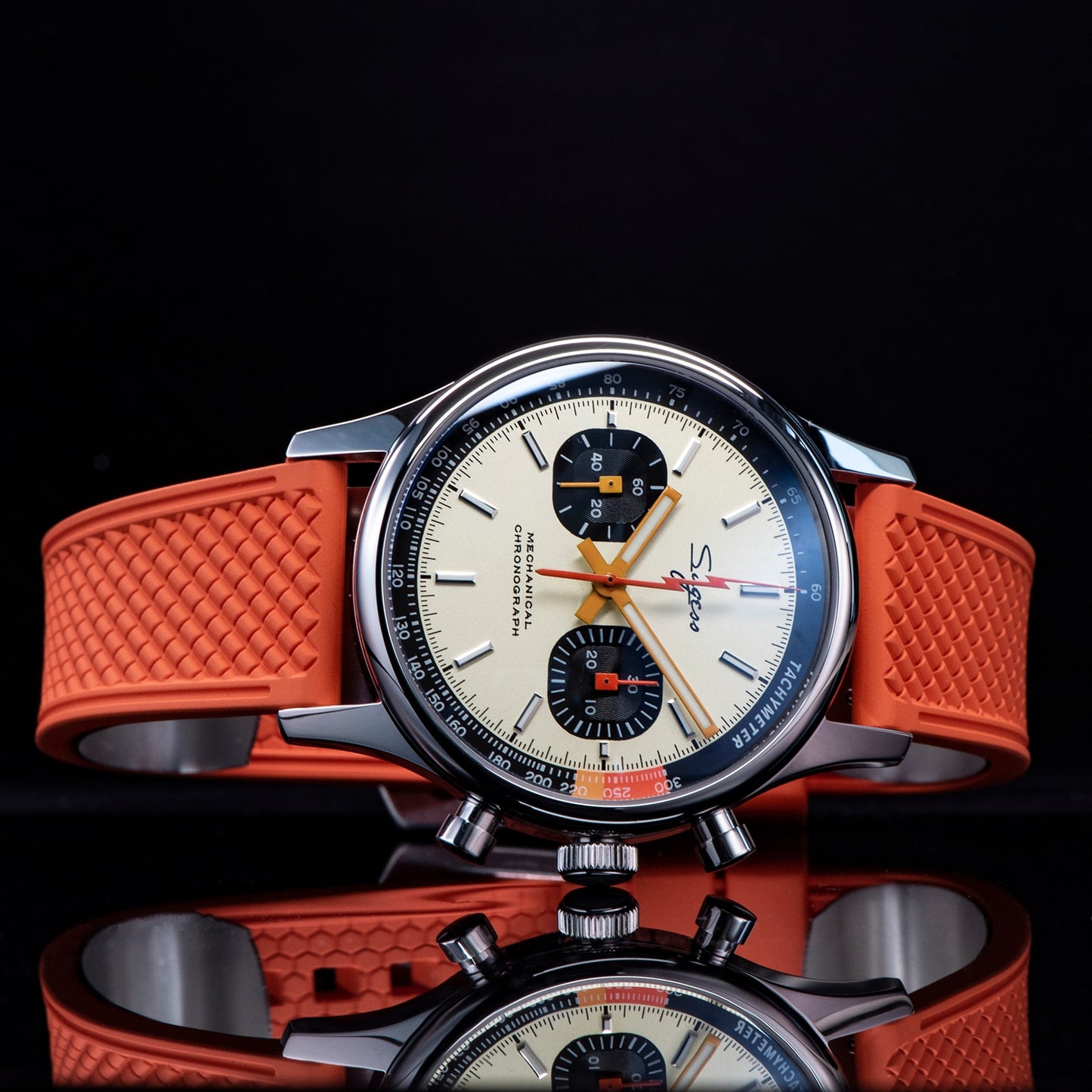 "Sugess Pilot Watch" con movimiento Seagull ST19!  Su cristal de zafiro y diseño militar con temática de carreras de 1963 lo hacen único. ¡Edición limitada para los apasionados de los relojes piloto! ⌚✈️🏁