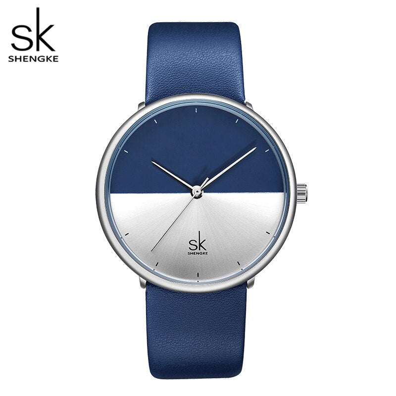 ShengKe Moda Relojes para Parejas, para Hombres y Mujeres, Casual con Correa de Cuero, Reloj de Cuarzo para Mujeres, Reloj de Vestir para Parejas, Relogios Femininos.