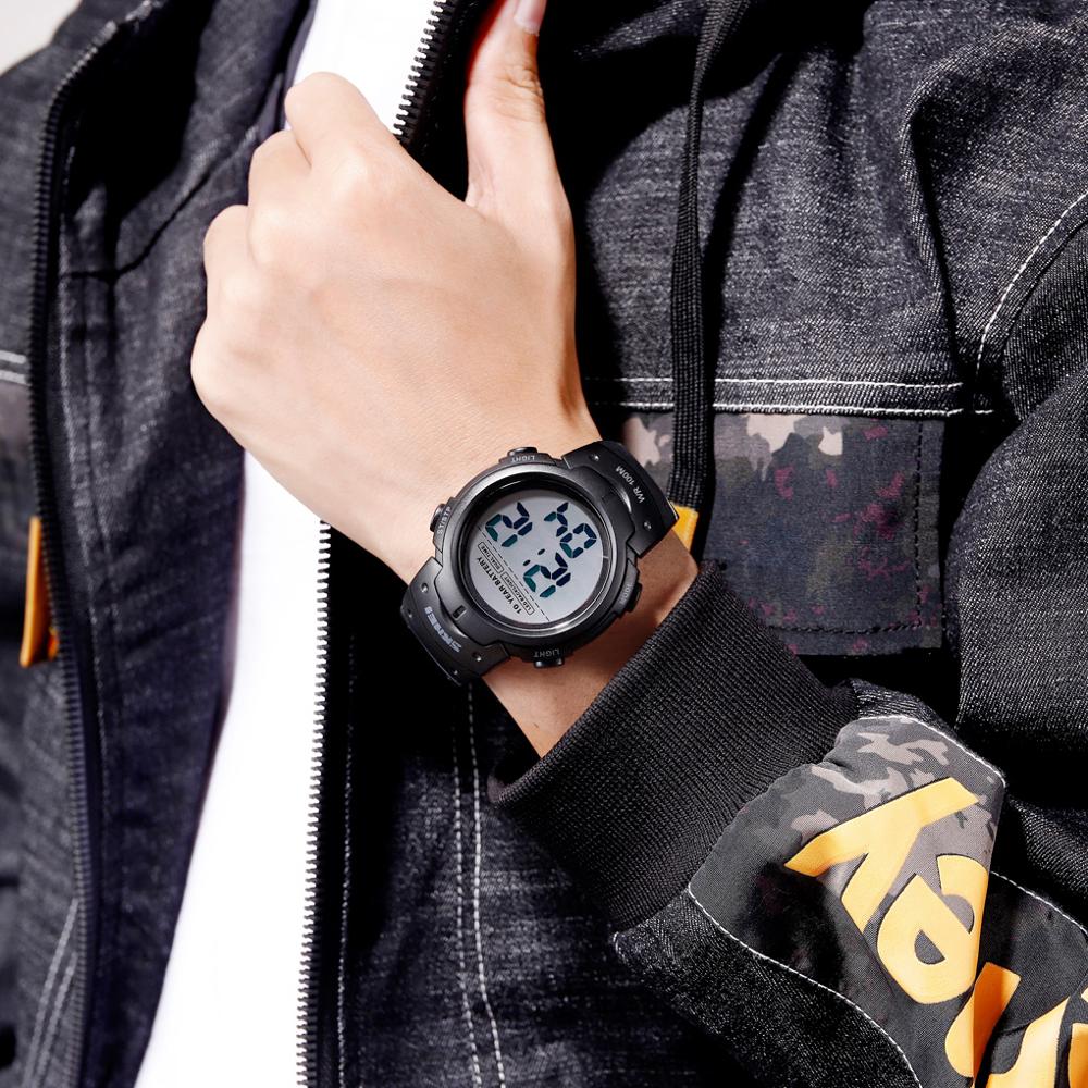 SKMEI Reloj digital resistente al agua 100M para hombres, con luz LED, cronógrafo y un diseño de moda. ¡Un reloj masculino perfecto! ⌚💦💡