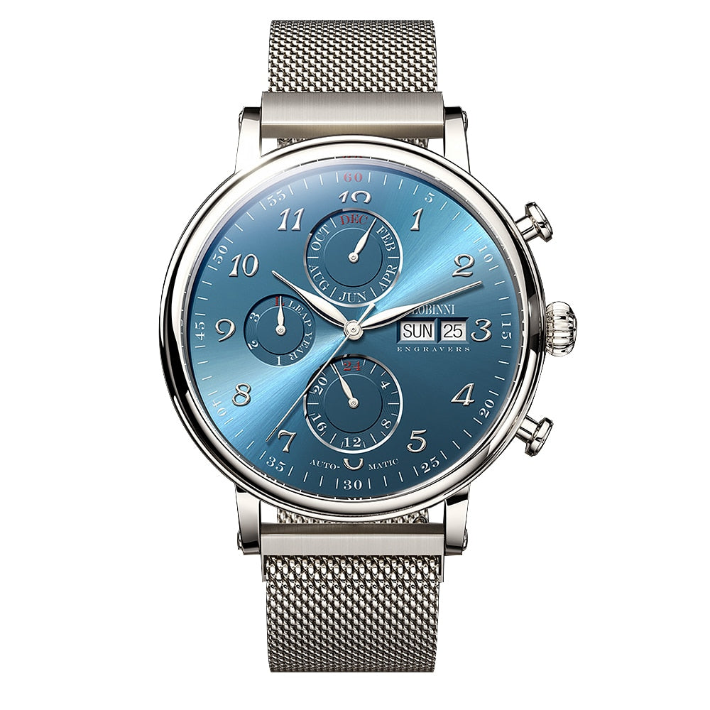 Lobinni-reloj De Zafiro Automtico Para Hombre Accesorio Masculino De Pulsera Con Mecanismo Automtico De Movimiento De Gaviota Con Bisel De Metal Disponible En Color Negro