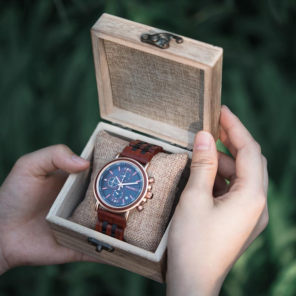 BOBO BIRD relojes para hombre red wood