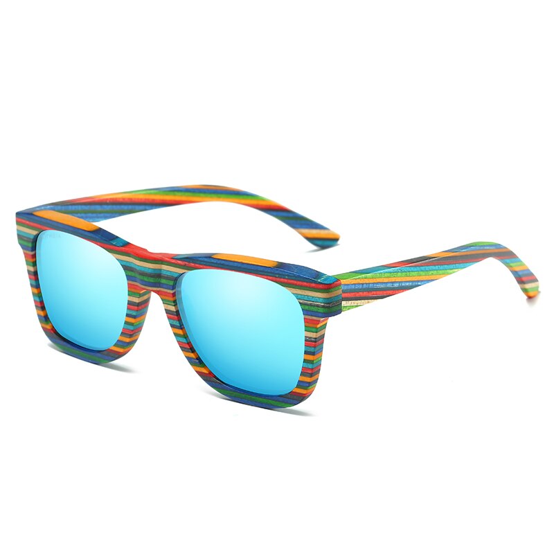 GM-Gafas de sol polarizadas hechas a mano con montura colorida de madera, lentes reflectantes de bambú, unisex