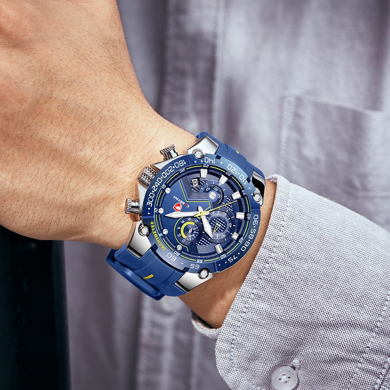 CHEETAH-Lujoso reloj de pulsera con estilo deportivo para hombre hecho con cuarzo resistente al agua, con caja elegante de regalo, ideal para regalo.