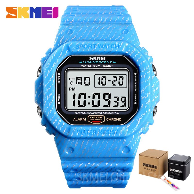 SKMEI Reloj digital resistente al agua 5Bar con alarma, diseño estilo cowboy militar. ¡Un reloj de moda para hombres! ⌚🏕️🤠