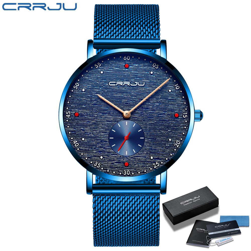 CRRJU - Reloj deportivo de cuarzo para hombre ⌚️⚽️💪💧. Cronógrafo de pulsera de lujo, a la moda y resistente al agua 💦🔥. ¡Nuevo en el mercado! 🆕🎉CON CAJA IdeAL reGALOS
