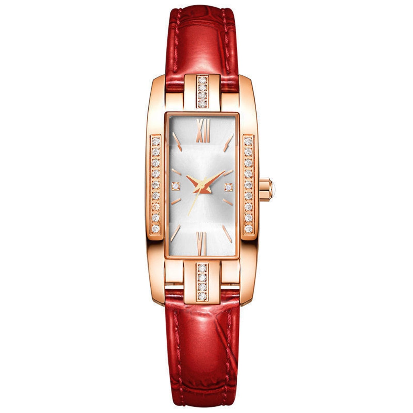 Women Watches ¡Presentamos el "Montre Femme Retro"! Un reloj para mujeres con pequeños diamantes y una encantadora correa de cuero verde. Este reloj de pulsera de cuarzo combina moda y estilo. ⌚💎