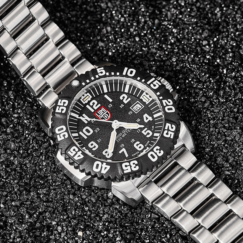 Luminox-reloj deportivo de cuarzo para hombre, cronógrafo militar, hecho en Suiza, resistente al agua,