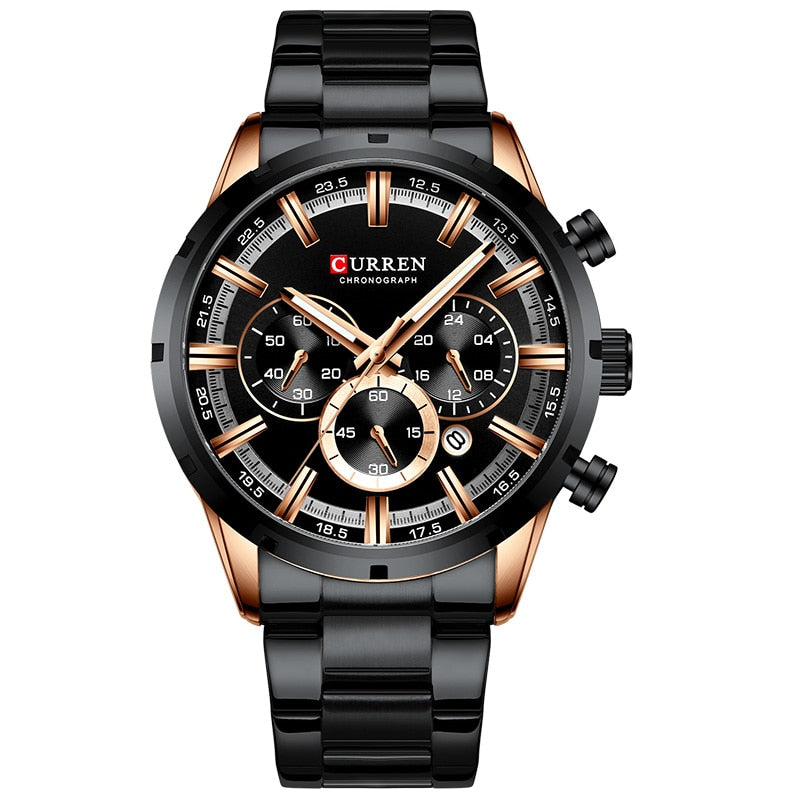 ⌚️ CURREN – Reloj CURREN para hombre, deportivo y elegante 💪💼. Movimiento de cuarzo, correa de acero inoxidable. Resistente al agua 💦 y con cronógrafo ⏱️. ¡Un complemento masculino imprescindible! 👔👨‍💼