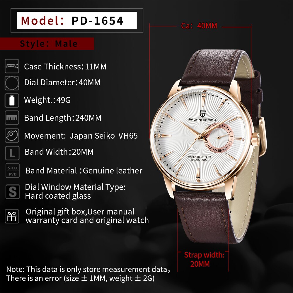 2021 PAGANI DESIGN: Reloj de cuarzo de lujo de alta gama resistente al agua para hombres. Estilo de moda casual y deportivo. Reloj militar ideal para cualquier ocasión. ¡El complemento perfecto para tu look masculino!