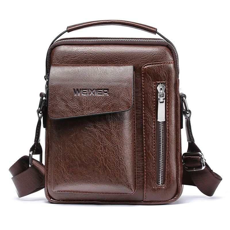 WEIXIER - Bolso de hombro multifunción para hombre, bandolera de cuero PU con amplia capacidad, bolso de mano versátil 🎒👜💼