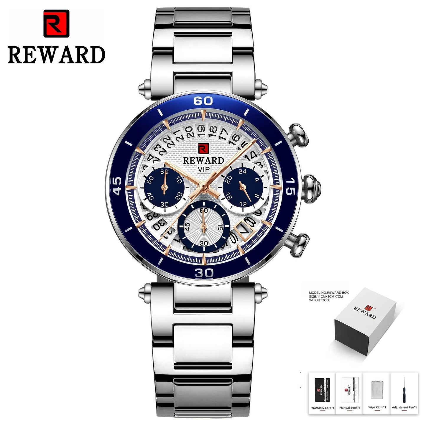 REWARD Reloj de pulsera de recompensa para mujer, cronógrafo con fecha de viaje a la moda, resistente al agua, informal, de cuarzo