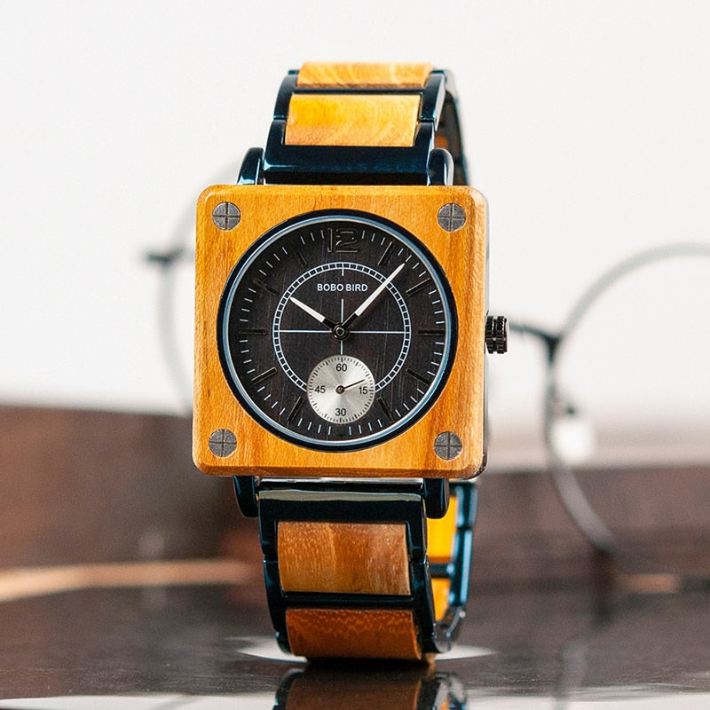 bobobird 🕰️ Relojes de hombre madera pagani diseño cuarzo reloj de pulsera de lujo superior en caja de regalo L-R14 🎁❤️