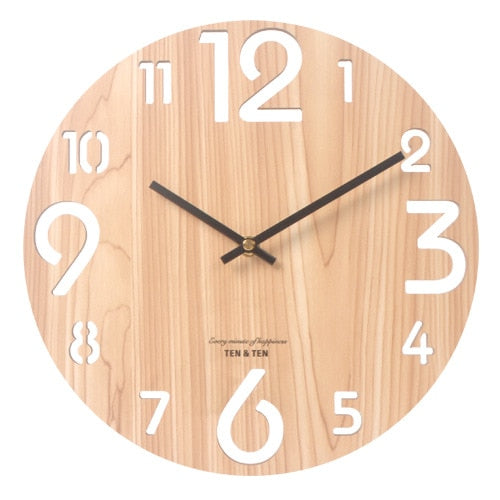 Wooden 3D Wall Clock  Colección ¡Descubre el encanto del "Reloj de Pared de Madera "!estilo nórdico y contemporáneo! ⏰🏠