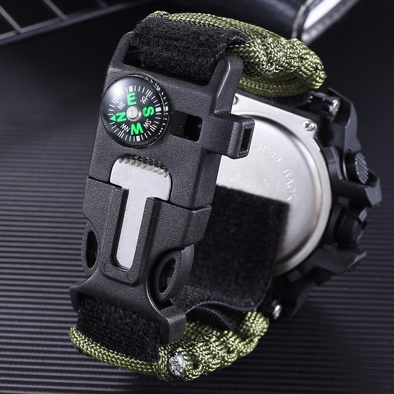 Addies-reloj militar de cuarzo para hombre, cronógrafo Digital con brújula, multifuncional, resistente al agua, LED, para exteriores