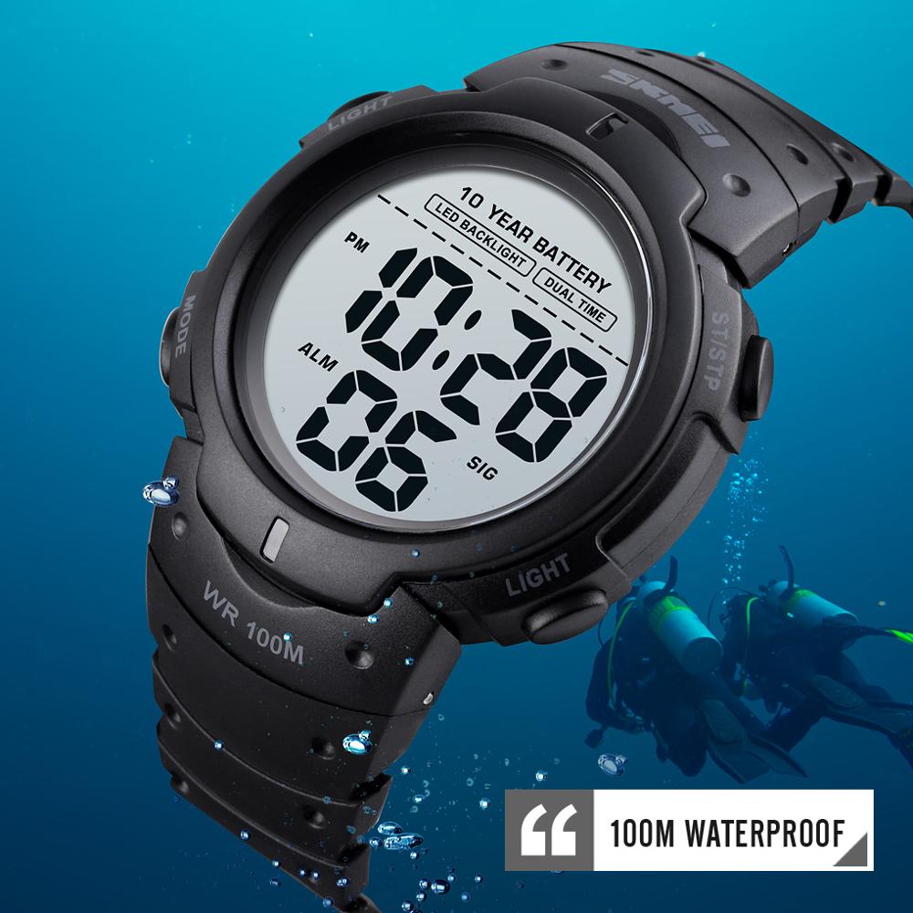 SKMEI Reloj digital resistente al agua 100M para hombres, con luz LED, cronógrafo y un diseño de moda. ¡Un reloj masculino perfecto! ⌚💦💡
