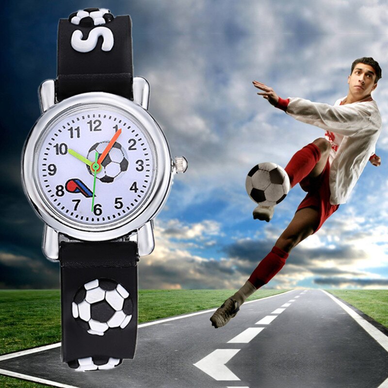 Reloj de pulsera de silicona para niños, cronógrafo de diseño único con bola de dibujos animados, de cuarzo, regalo de cumpleaños