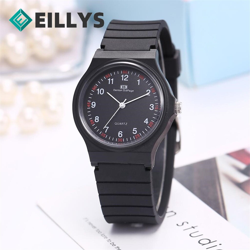 Eillysevens Reloj de negocios para hombre, cronógrafo de cuarzo analógico con correa de silicona Tpu, sencillo, a la moda, Masculino